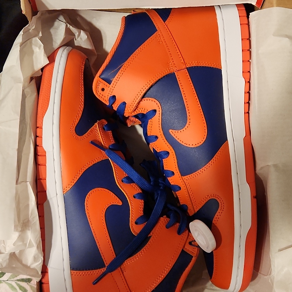 Size 12 Orange and  Deep Blue